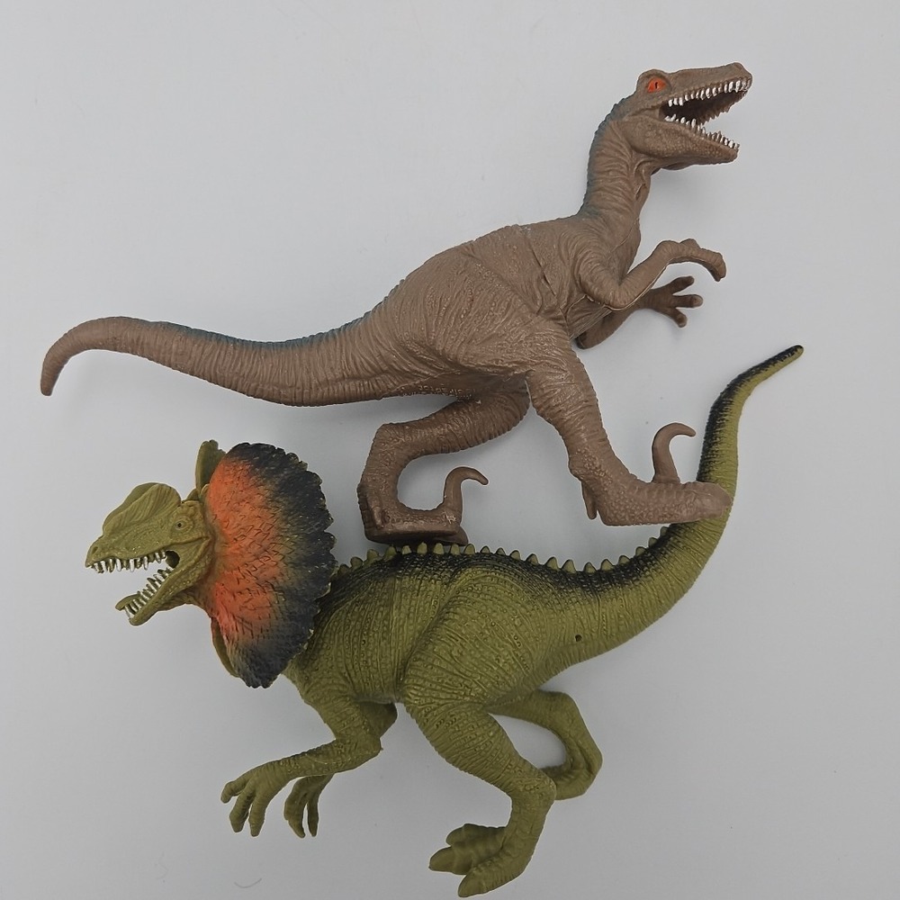 2 Boley Dinosaurs Raptor‎ And Dilophosaurus Feb 21  Toy TM04 8" PVC Figures